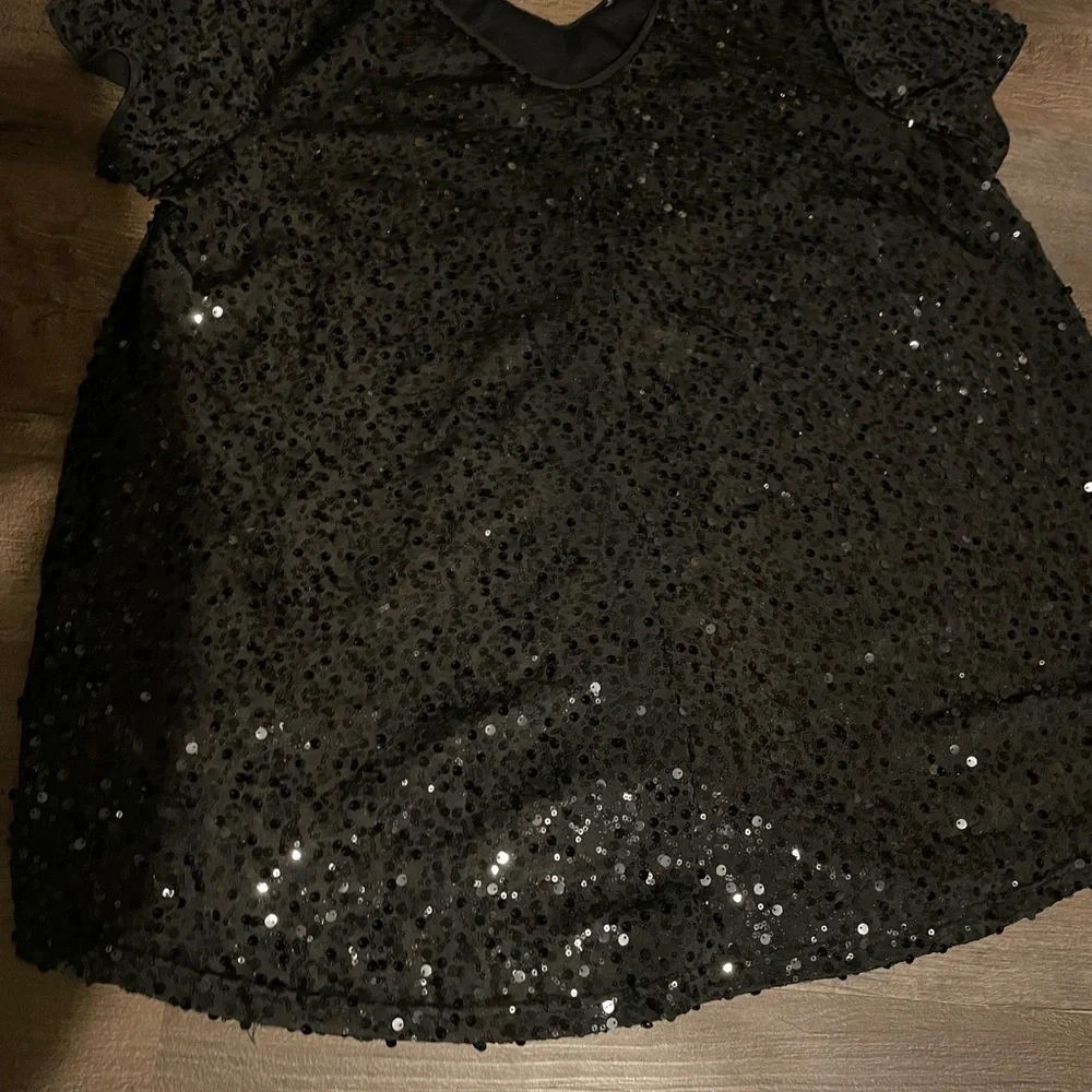 Black Sequin Women's Top - Picture 3 of 6